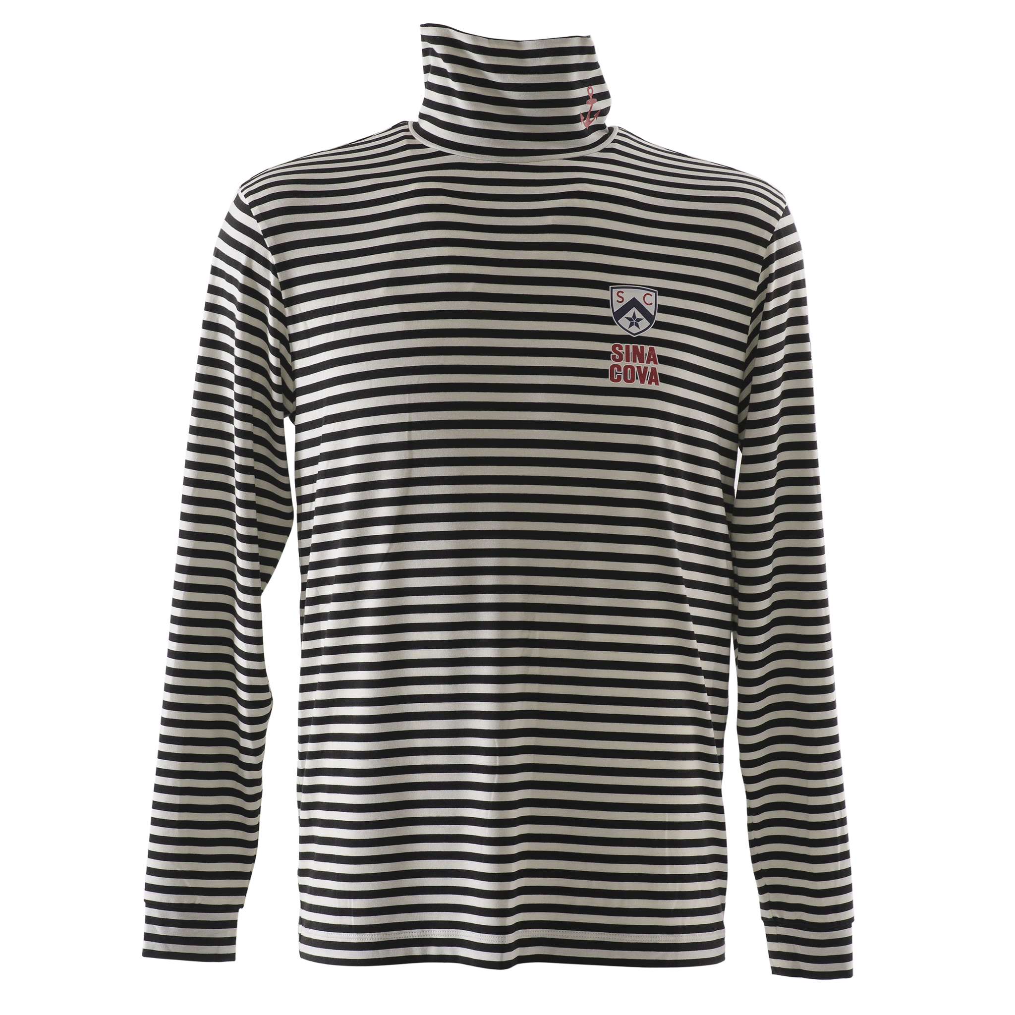 ボーダー柄 タートルネック長袖Tシャツ ユニセックス(男女兼用) 23250020