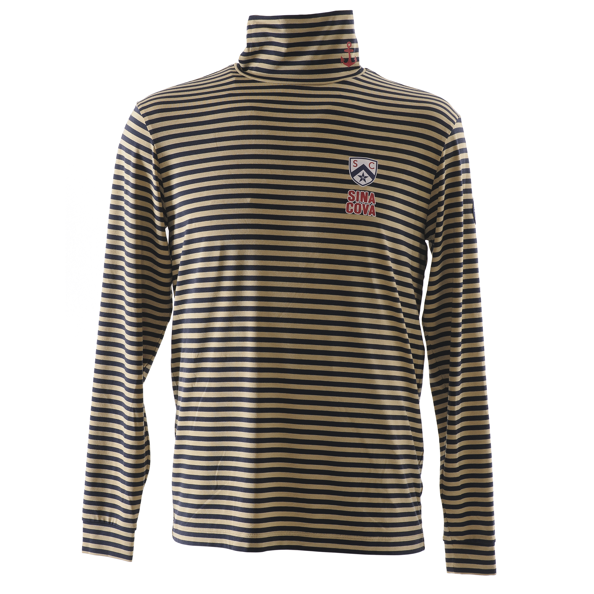 ボーダー柄 タートルネック長袖Tシャツ ユニセックス(男女兼用) 23250020