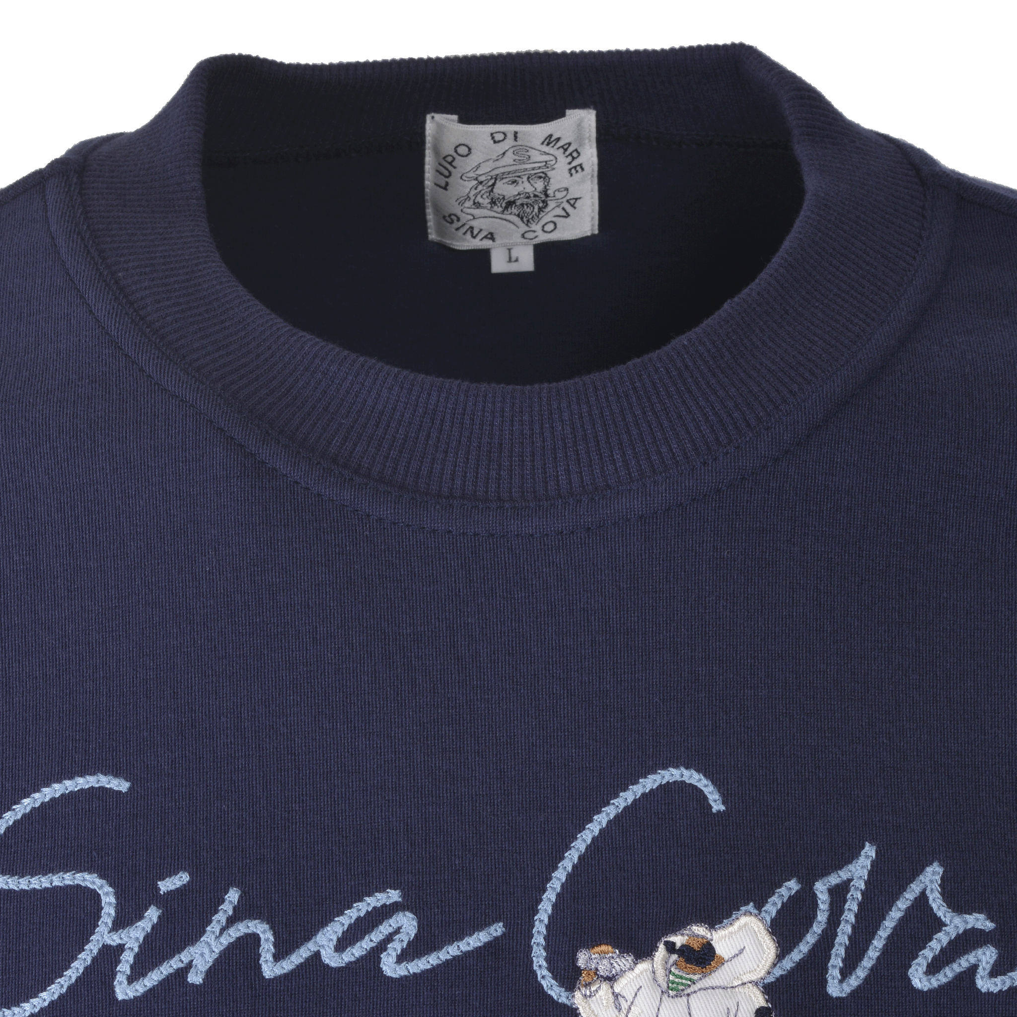 【公式】シナコバ (SINA COVA) クルーネックトレーナー 24120020 ネイビーの首元