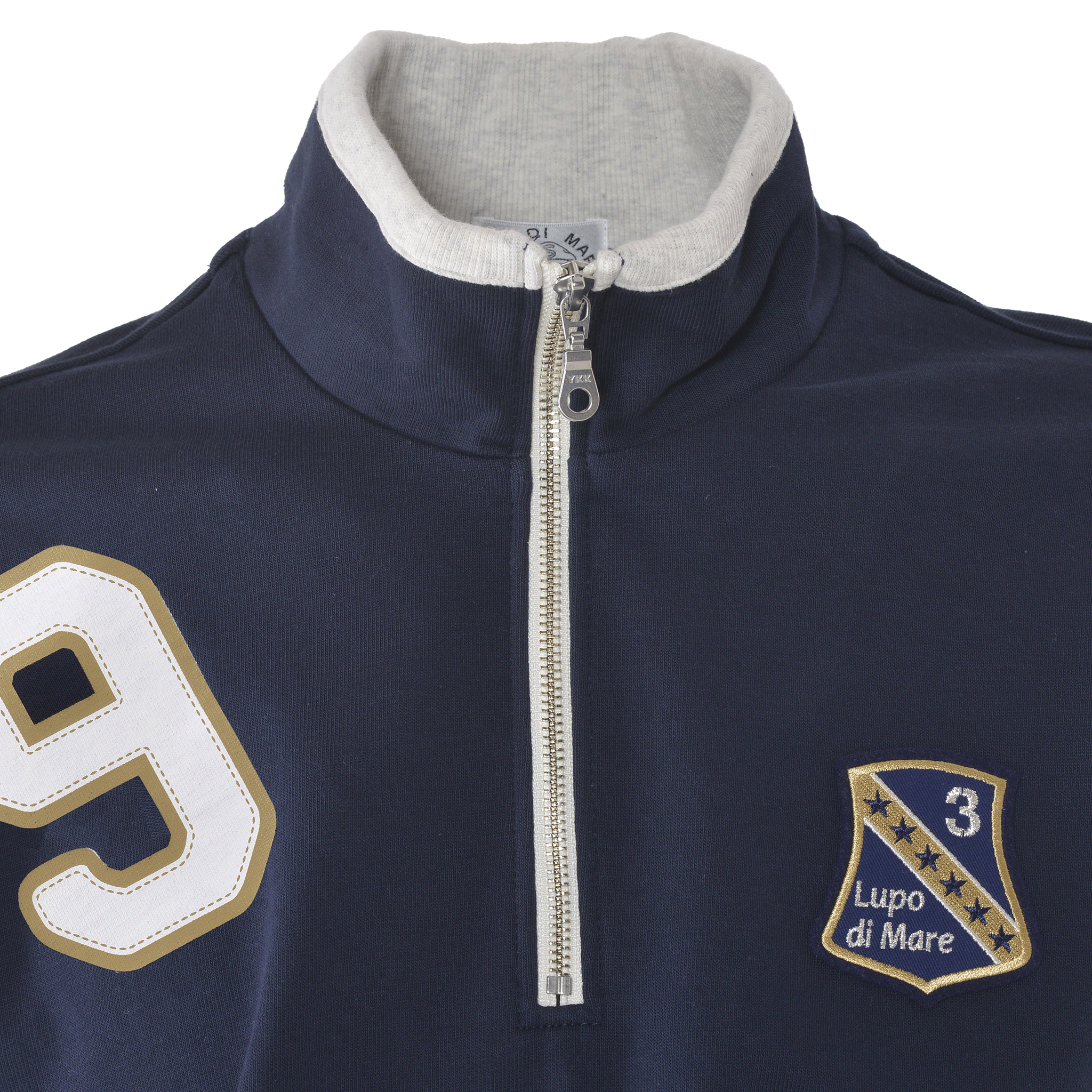 【公式】シナコバ(SINA COVA)ハーフジッププルオーバー 24210050 ネイビーの首元