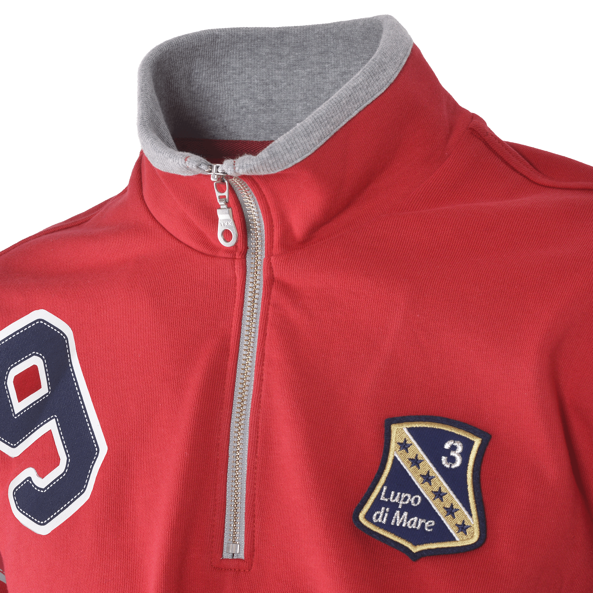 【公式】シナコバ(SINA COVA)ハーフジッププルオーバー 24210050 レッドの首元