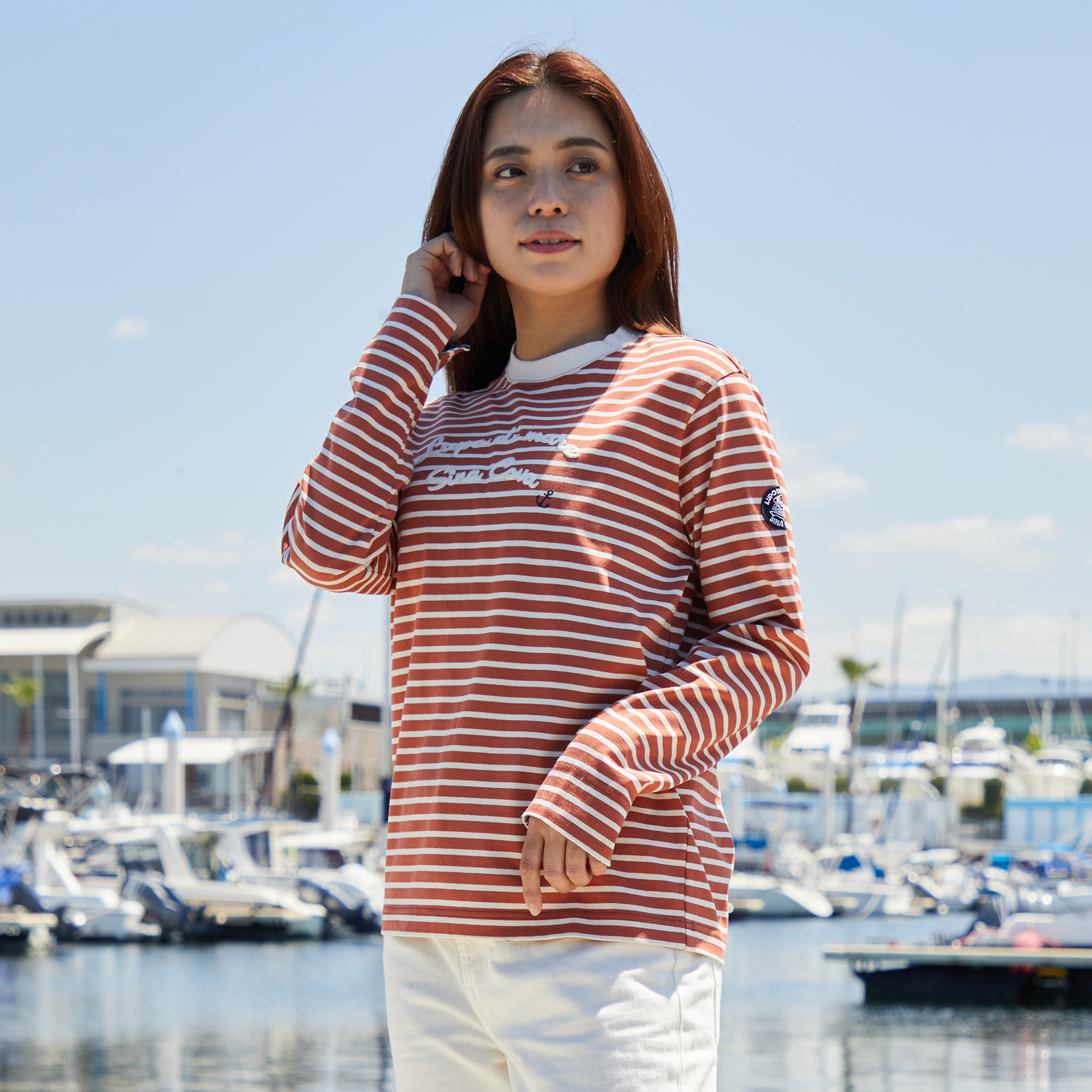 ボーダー長袖Tシャツ ユニセックス(男女兼用) 24210020