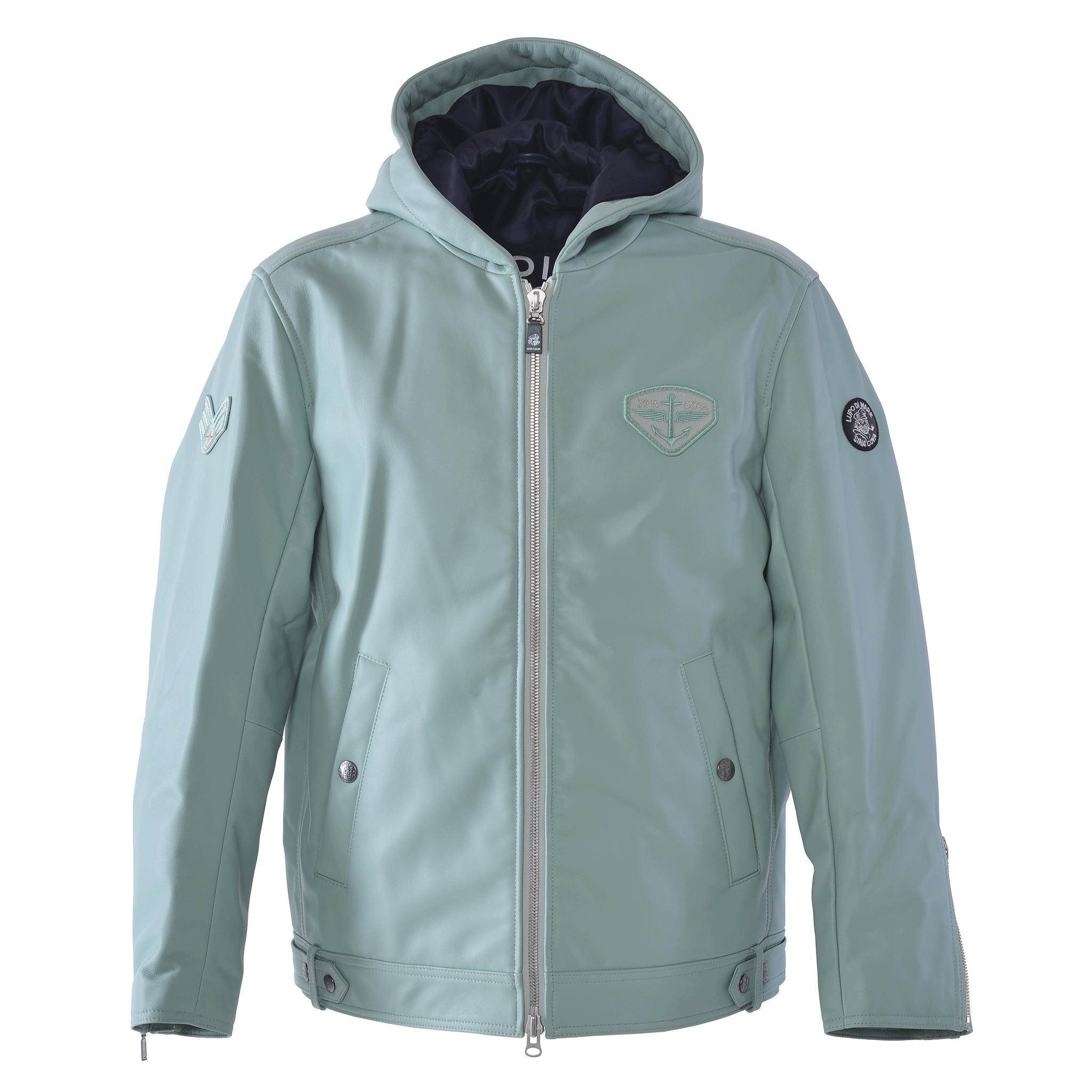 連帽皮夾克 25223910