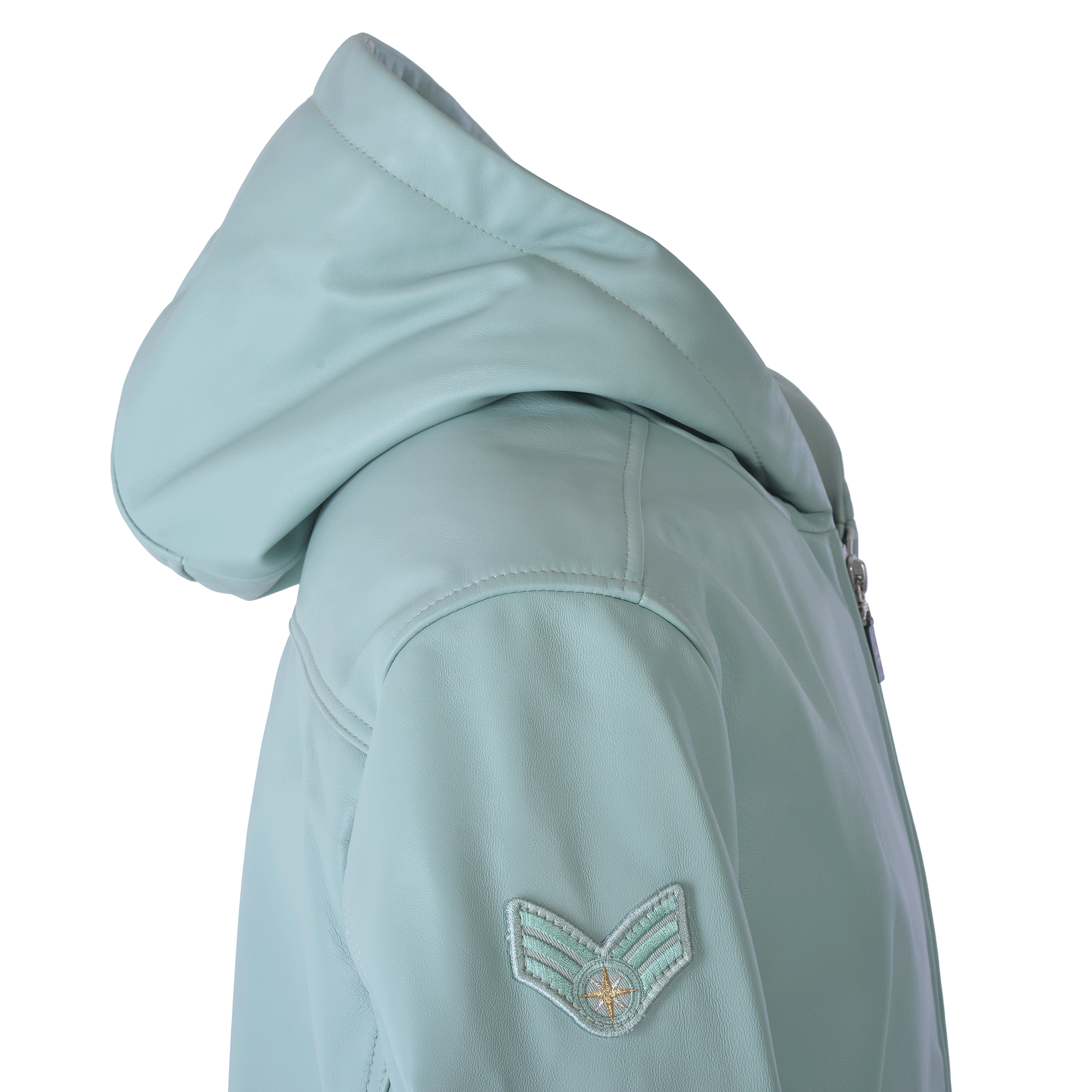 連帽皮夾克 25223910