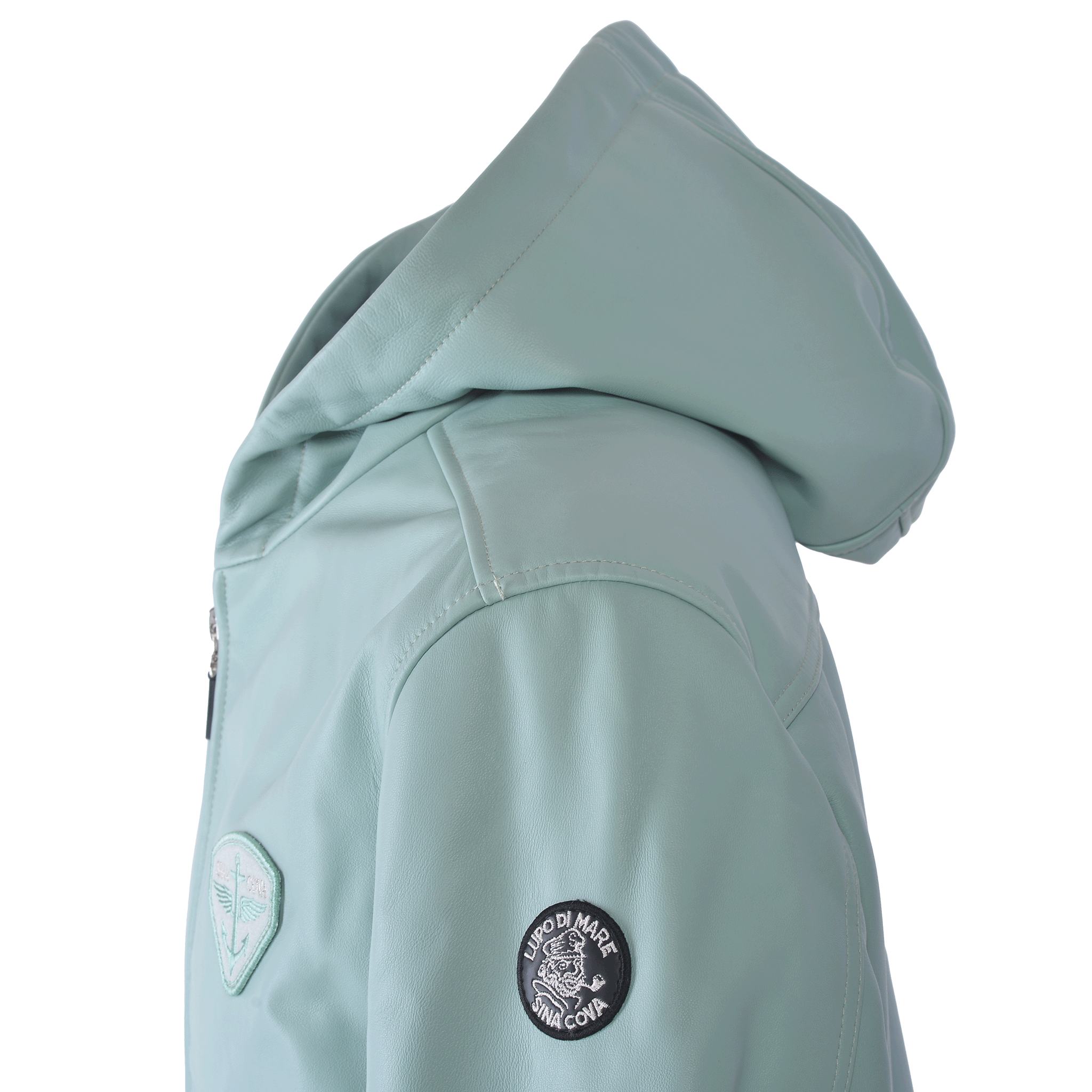 連帽皮夾克 25223910