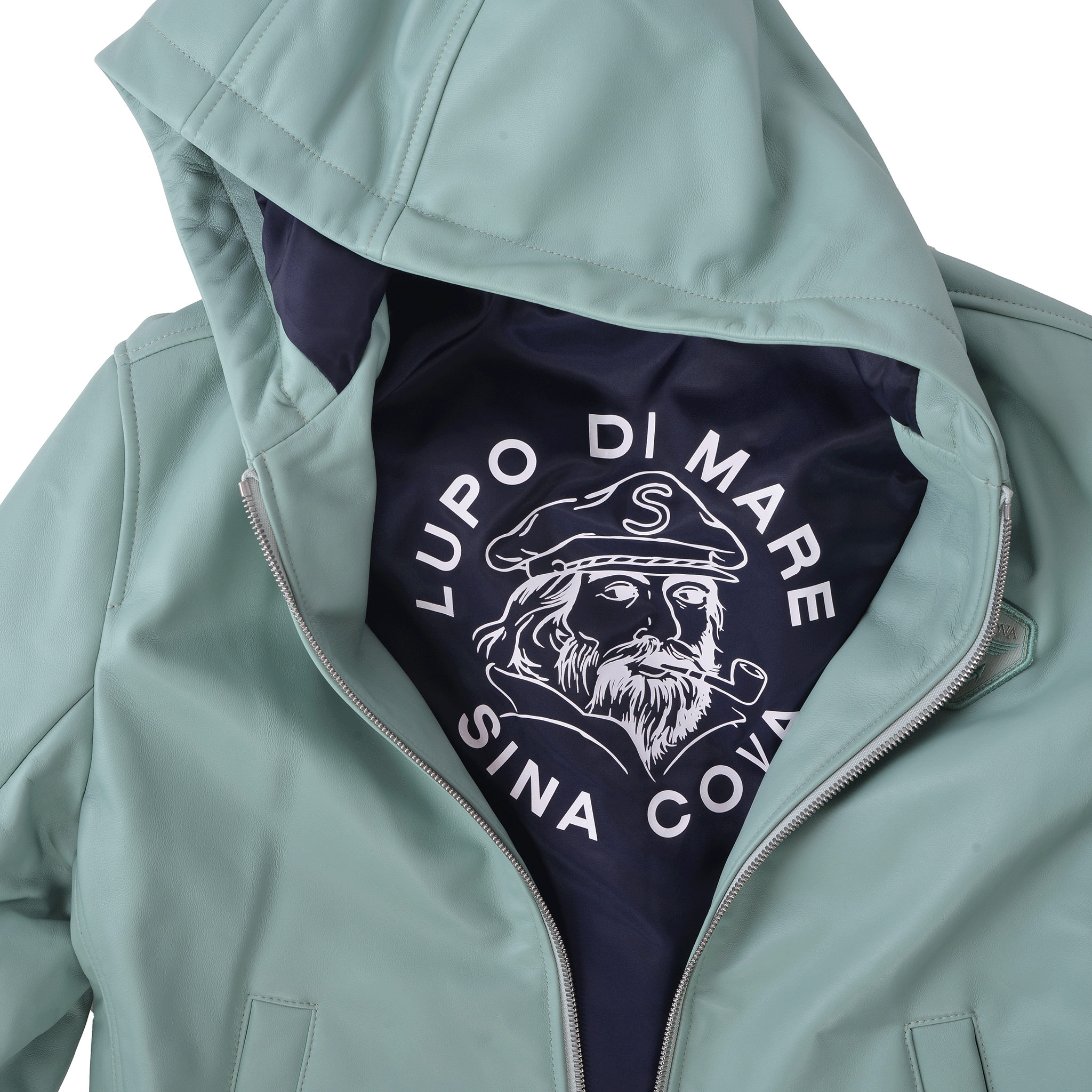 連帽皮夾克 25223910