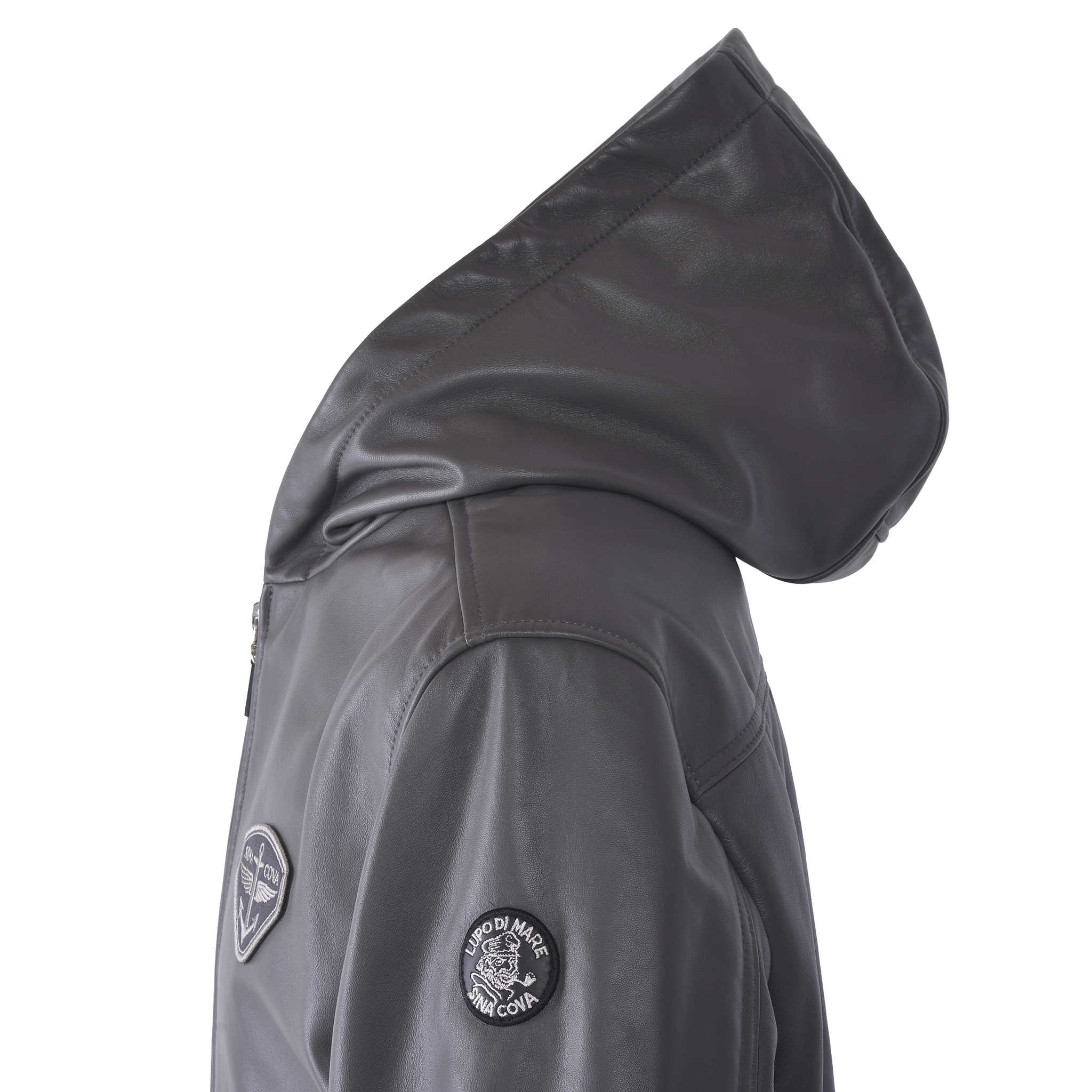 連帽皮夾克 25223910