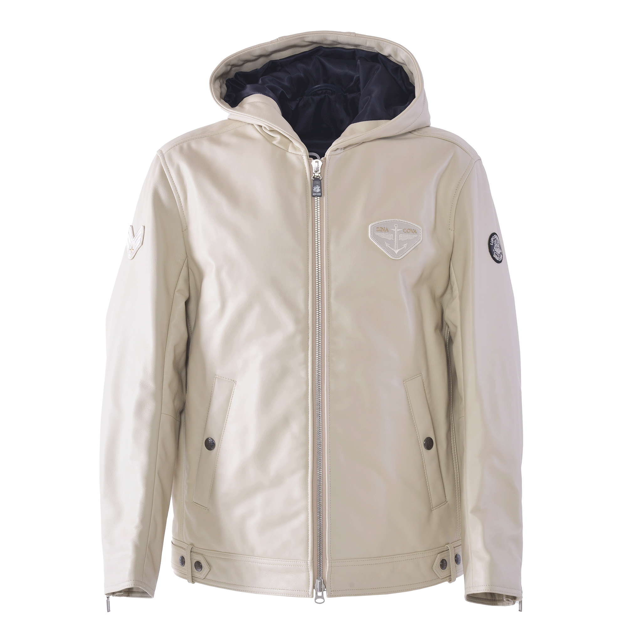 連帽皮夾克 25223910