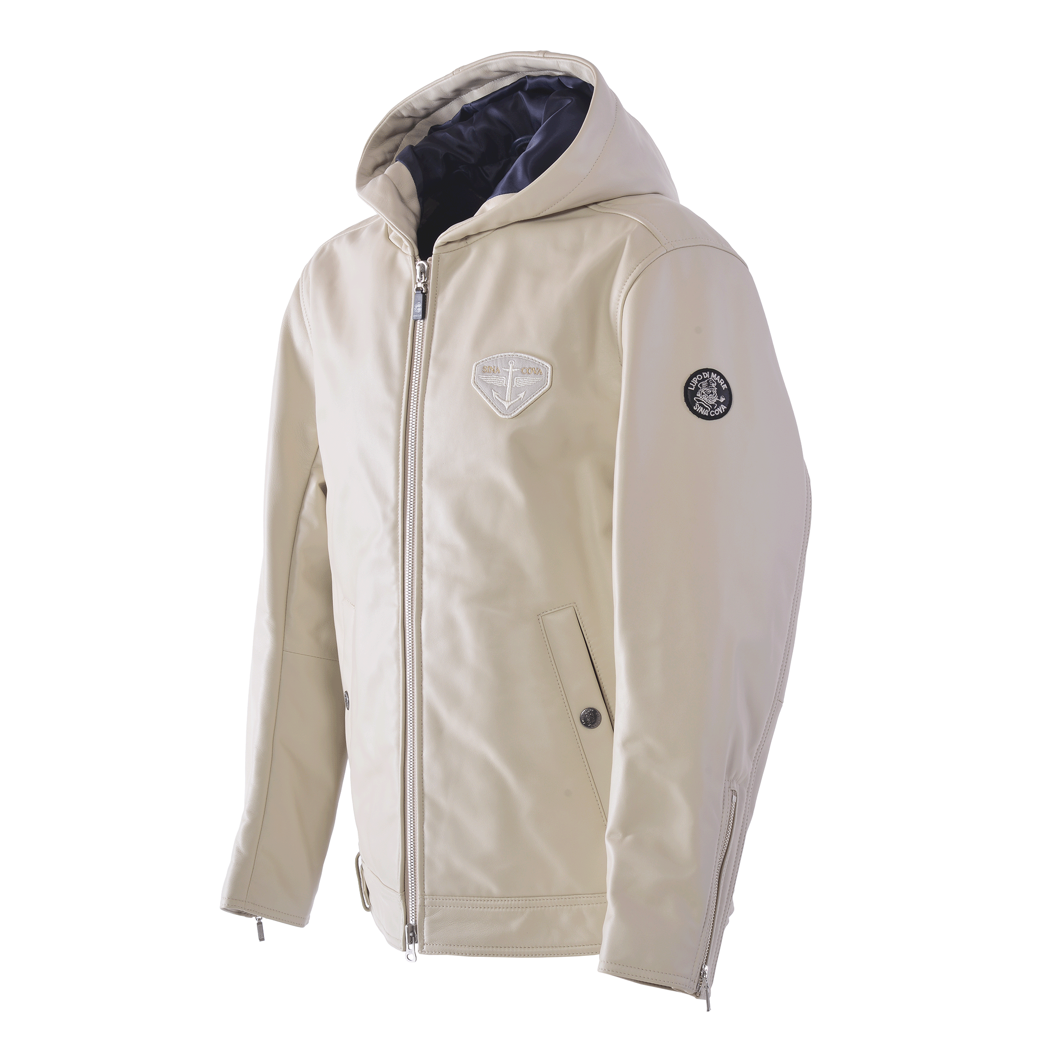 連帽皮夾克 25223910