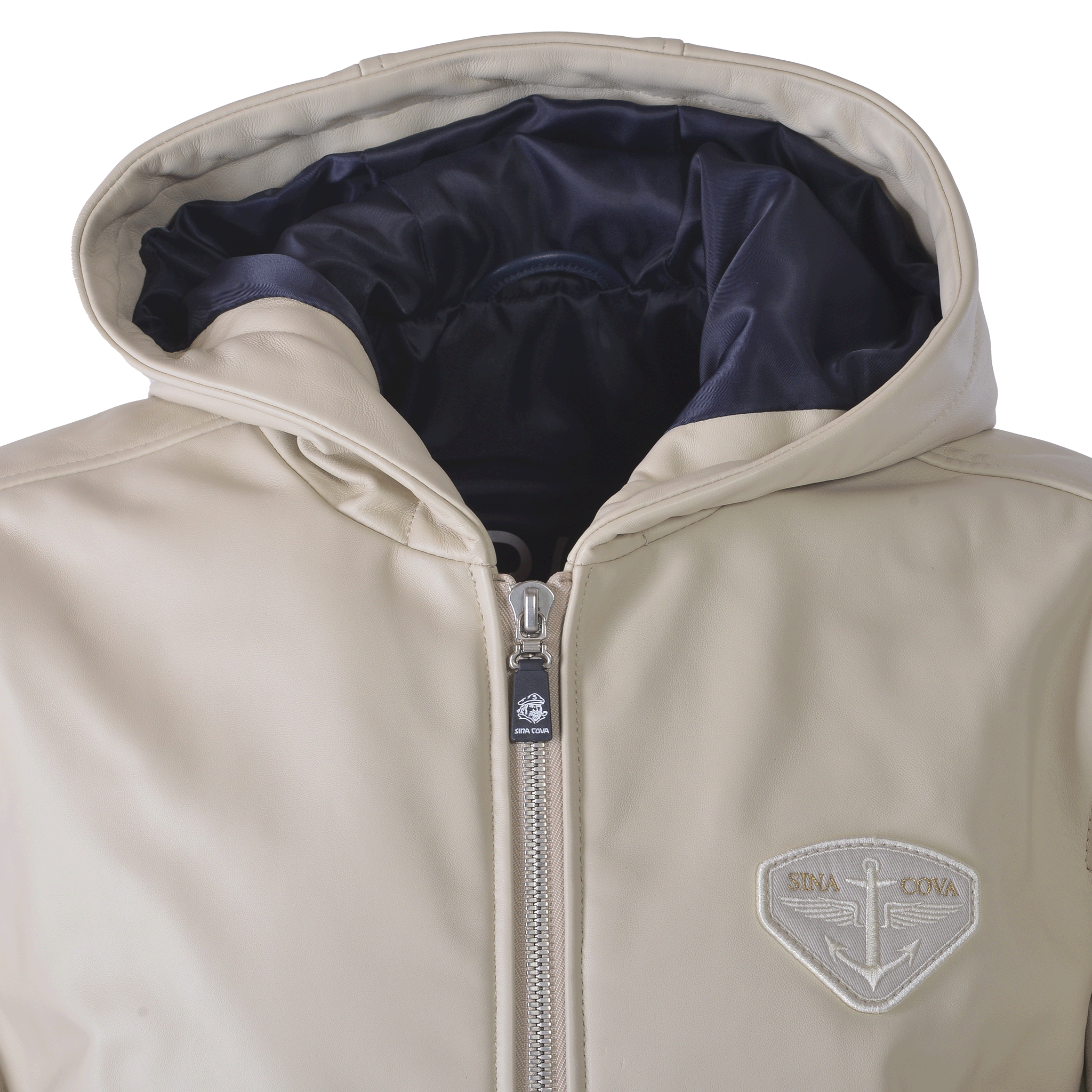 連帽皮夾克 25223910