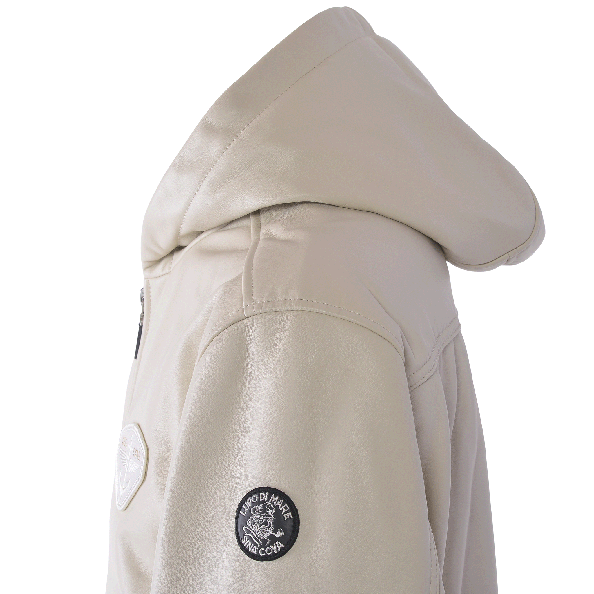 連帽皮夾克 25223910