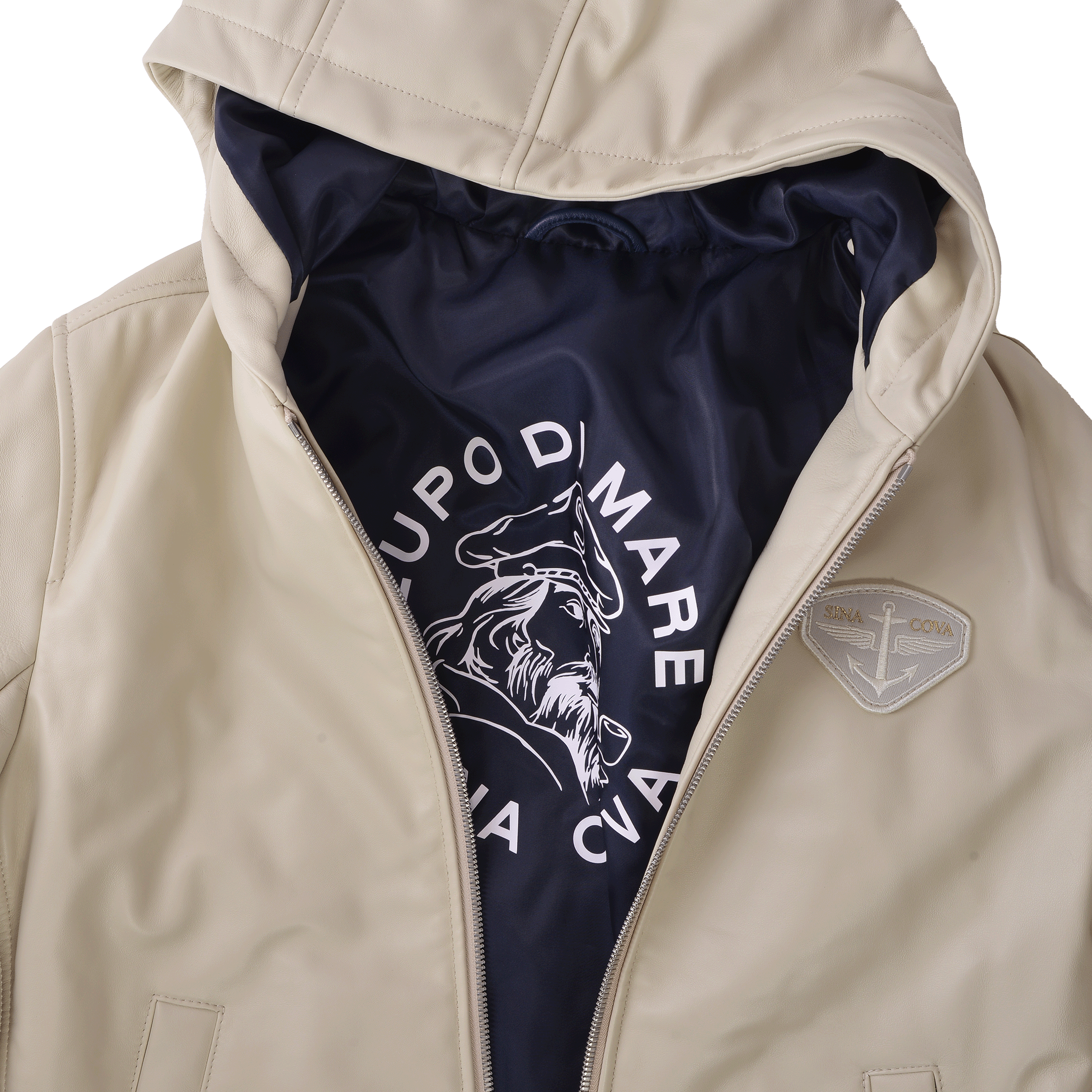 連帽皮夾克 25223910