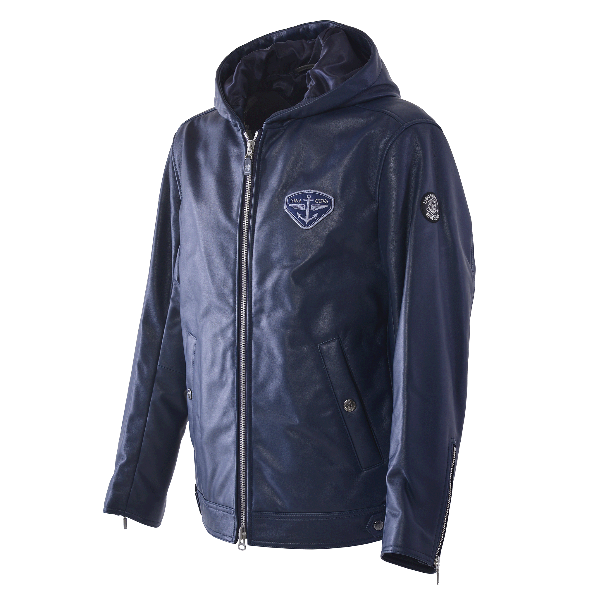 連帽皮夾克 25223910