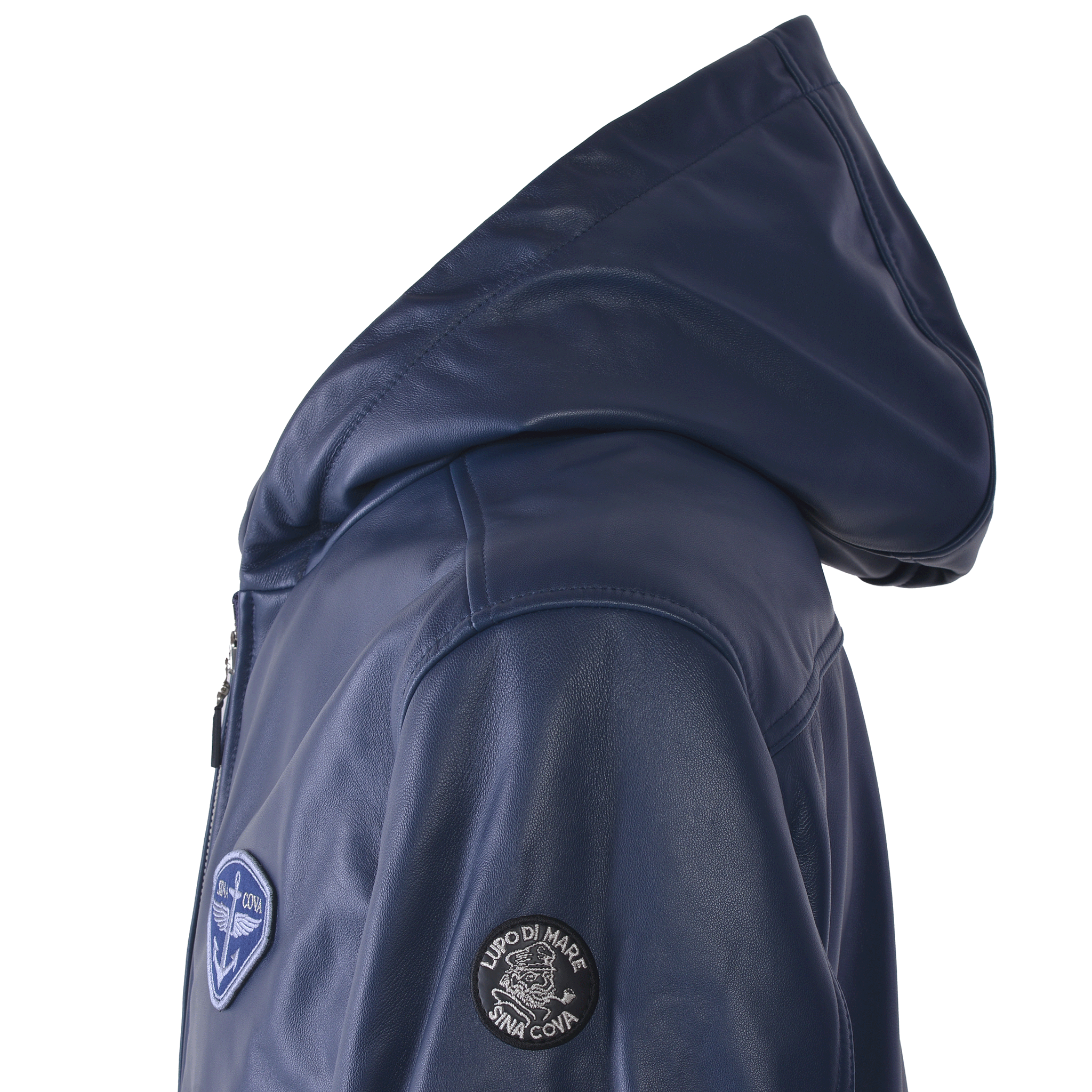 連帽皮夾克 25223910