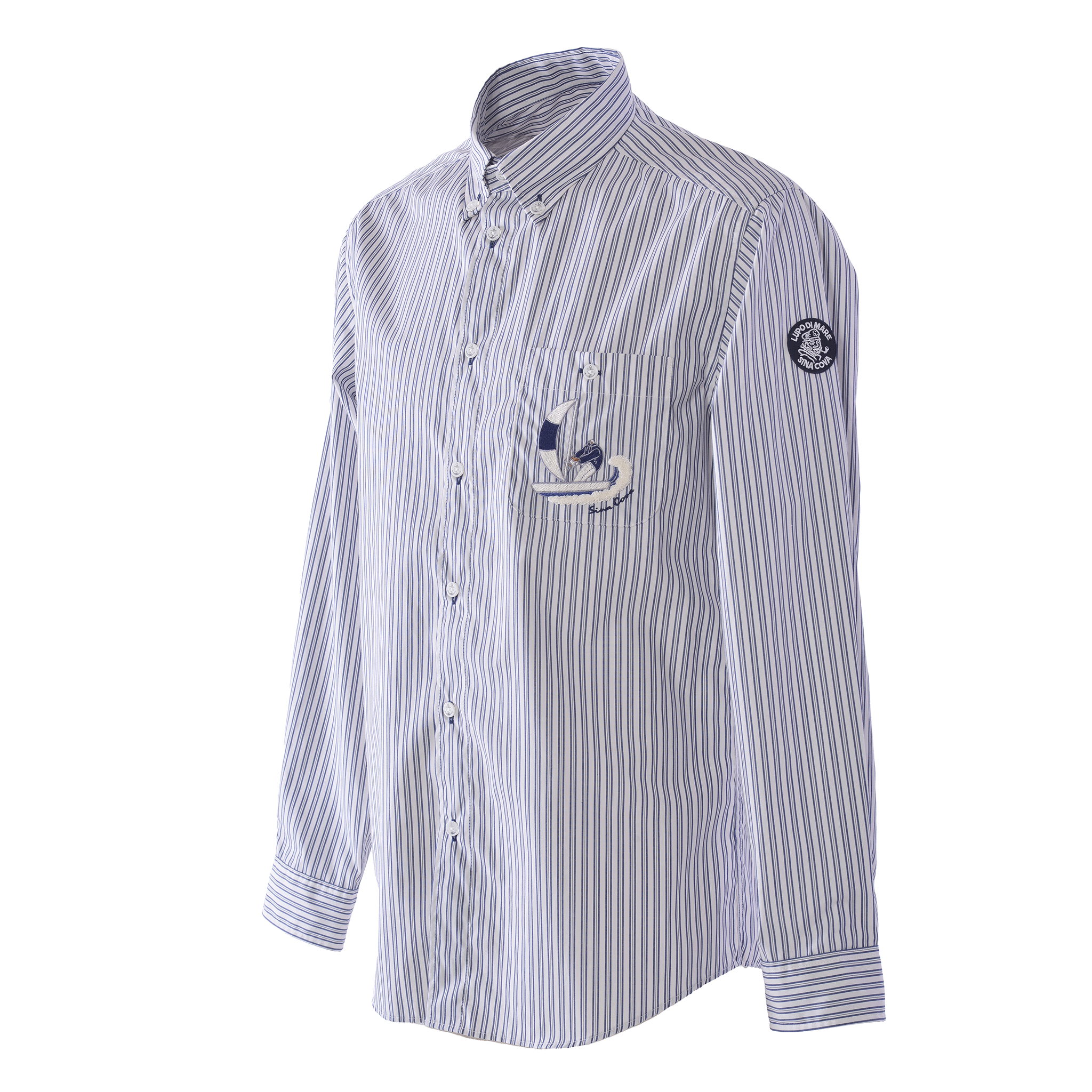 Striped long-sleeved button-down shirt 25224030