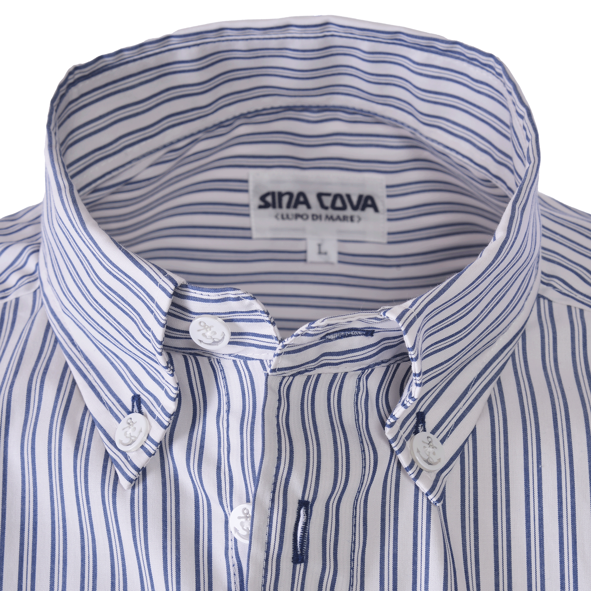 Striped long-sleeved button-down shirt 25224030