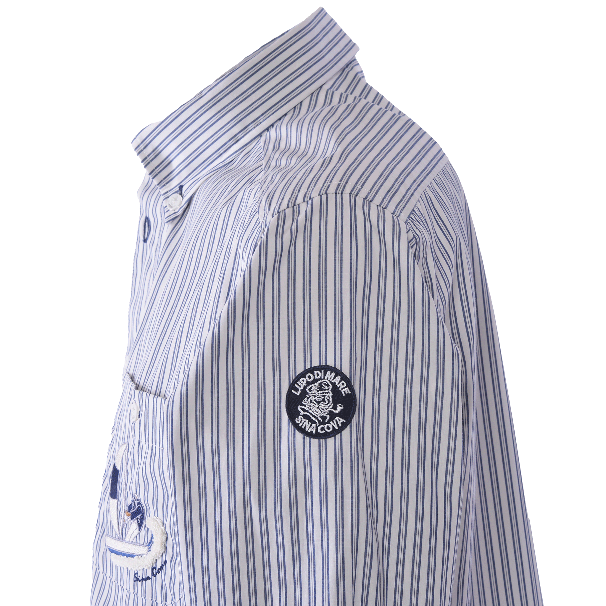 Striped long-sleeved button-down shirt 25224030