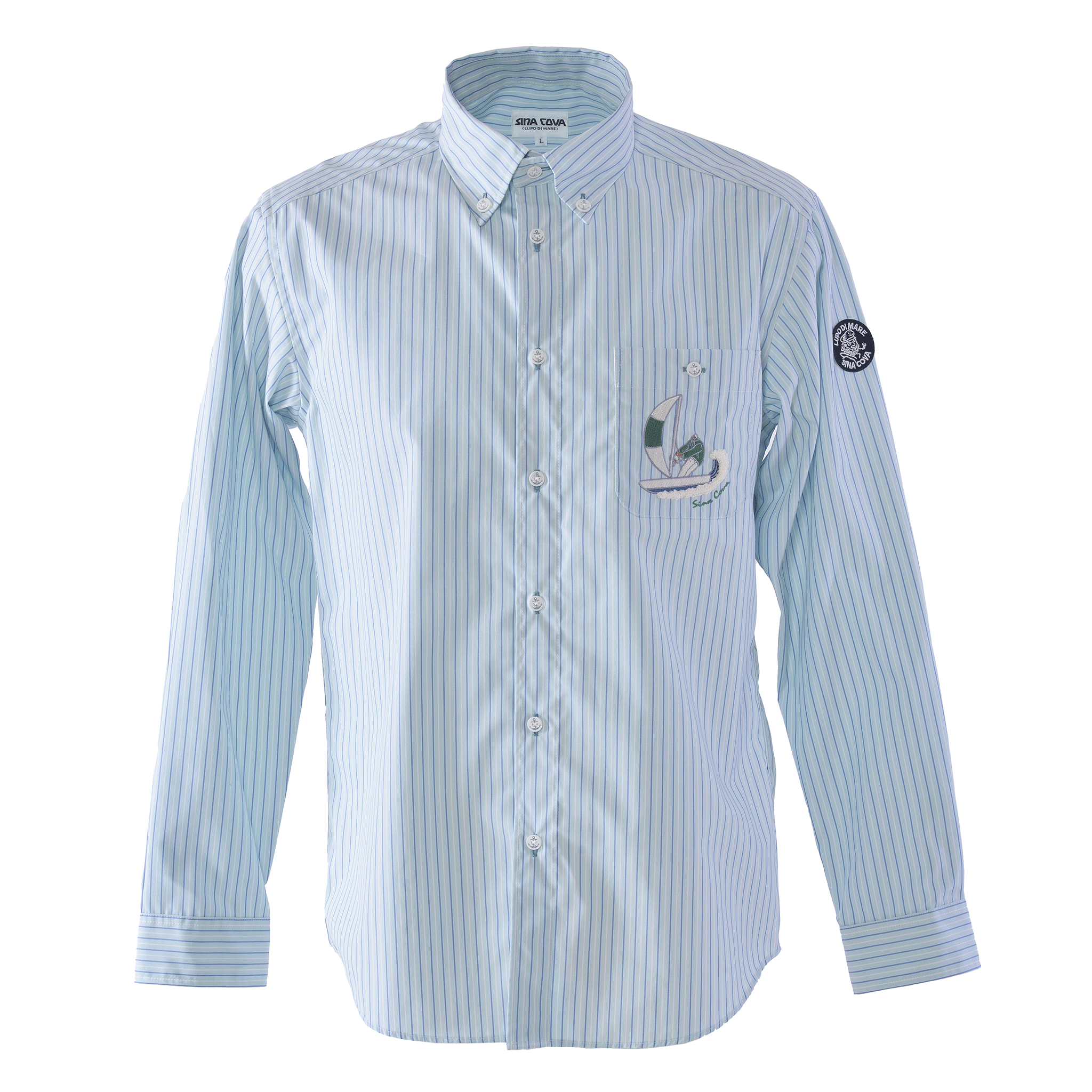 Striped long-sleeved button-down shirt 25224030