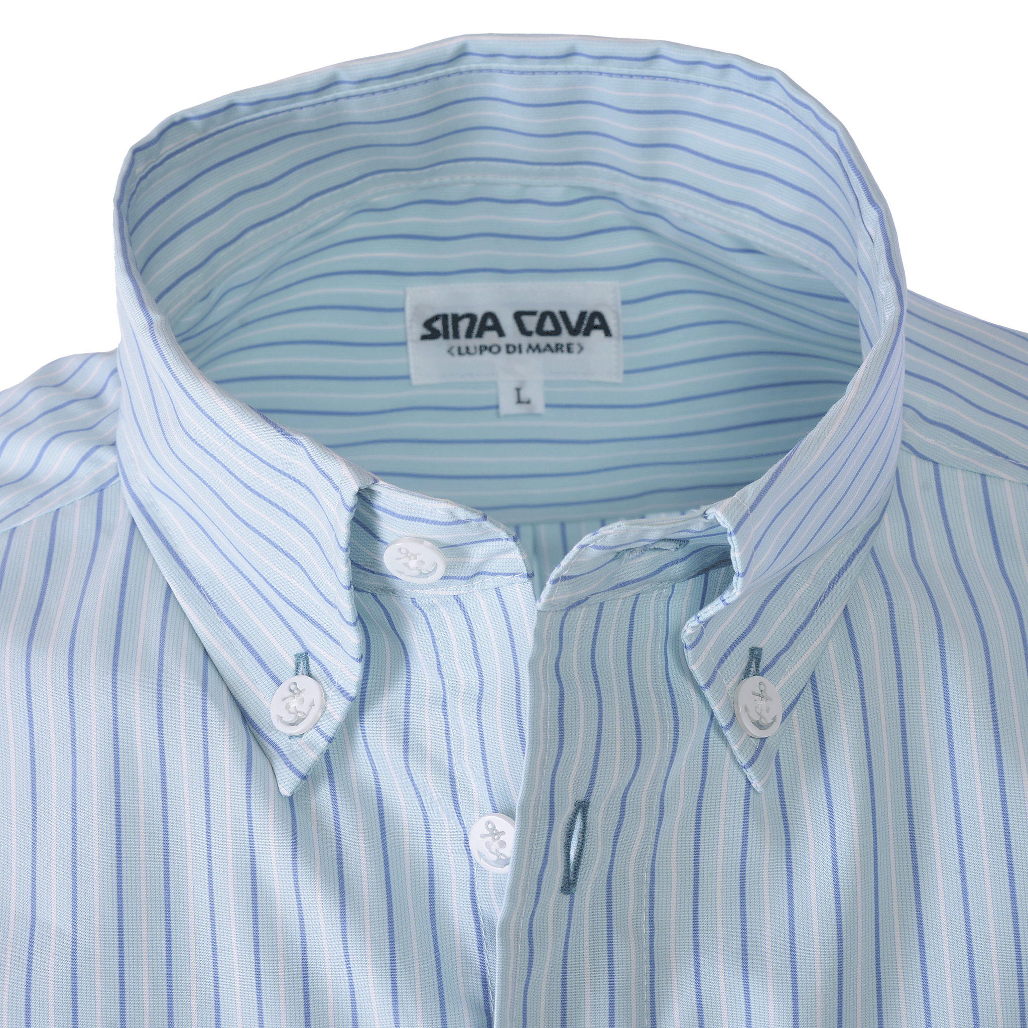 Striped long-sleeved button-down shirt 25224030