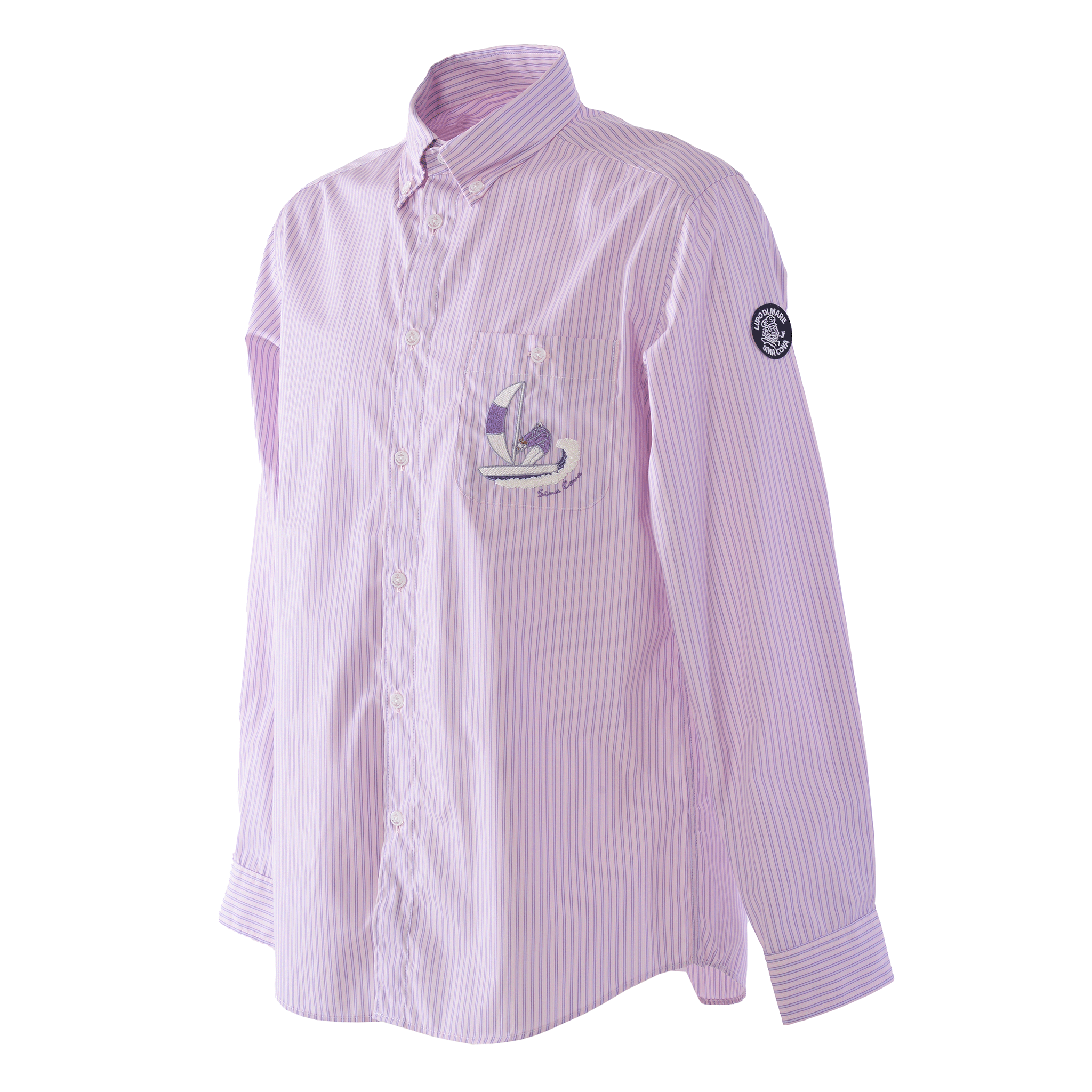 Striped long-sleeved button-down shirt 25224030