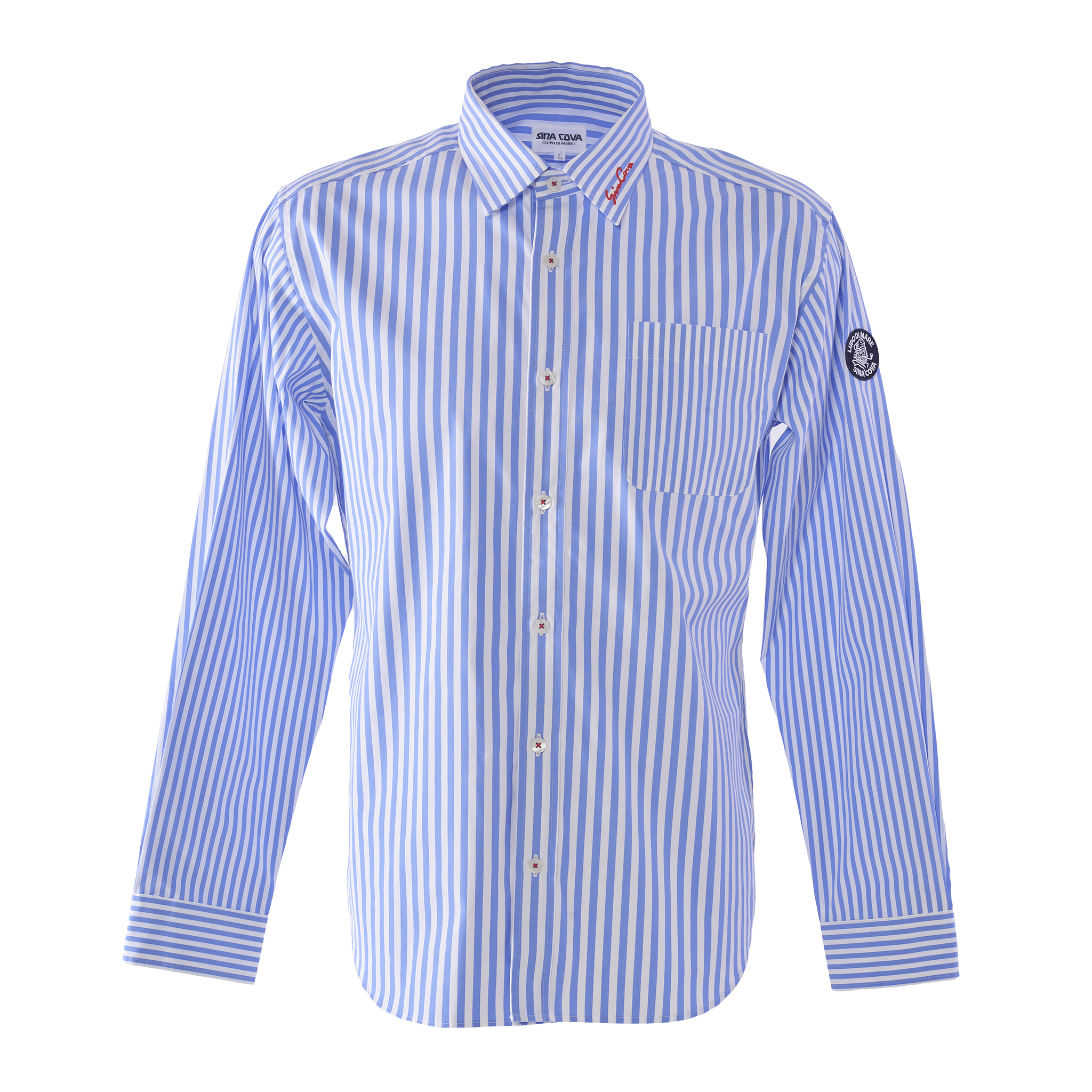 ストライプ柄長袖レギュラーカラーシャツ 25234010