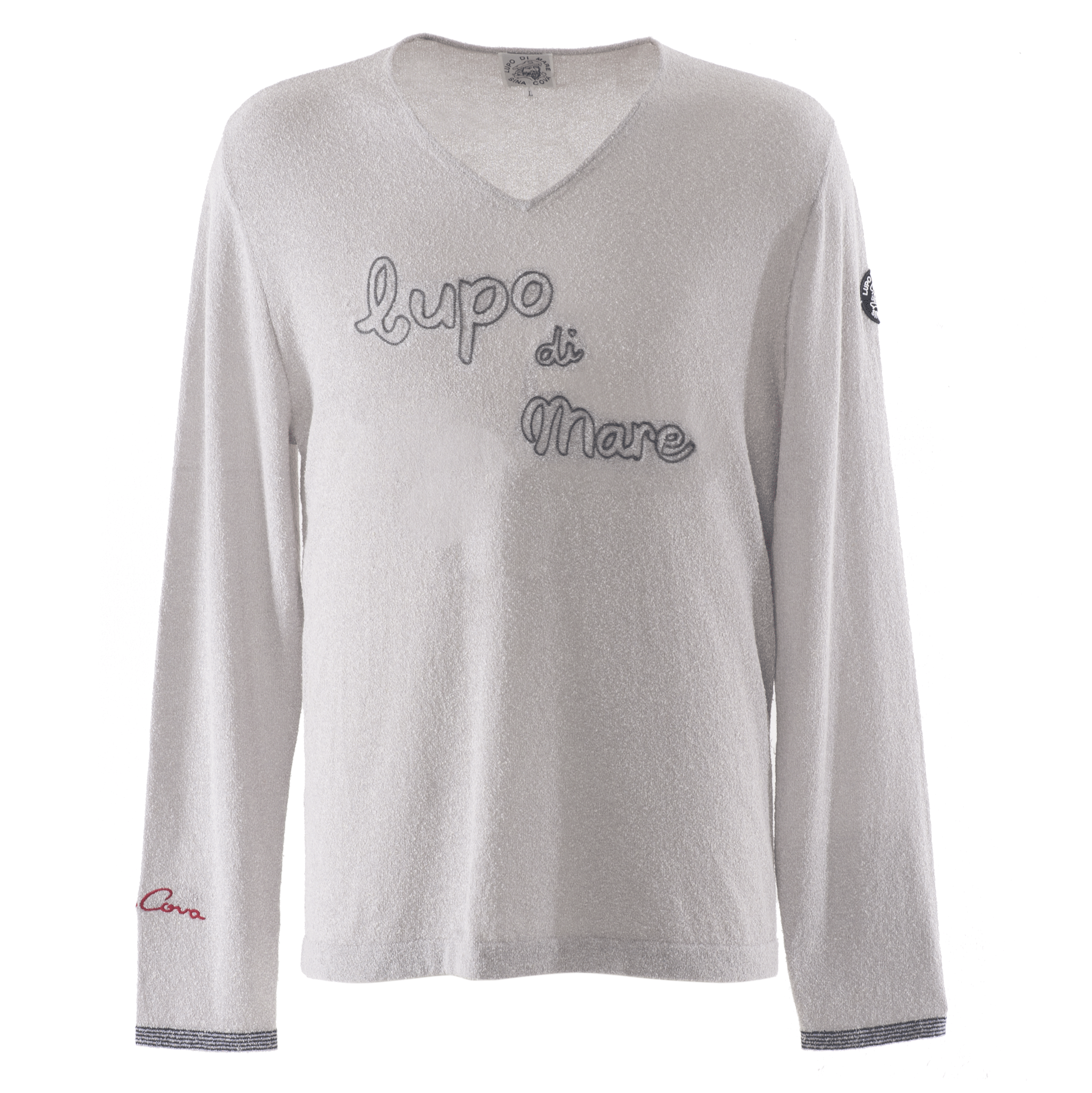 Vネックニットプルオーバー Tシャツ感覚 綿麻ナイロン 23132010