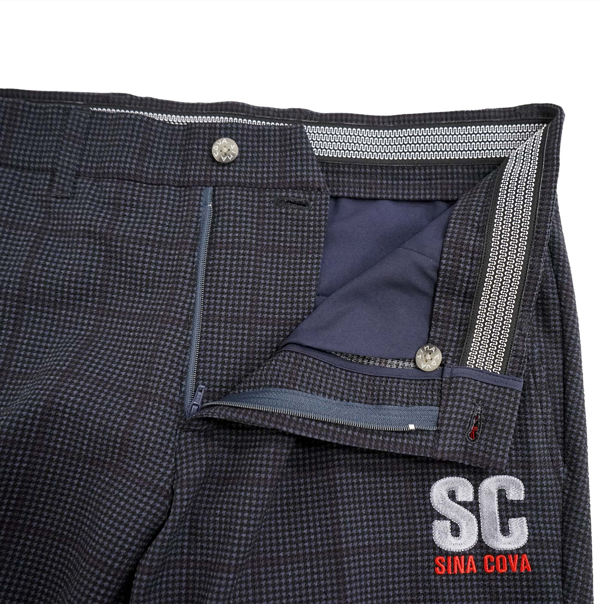 千鳥チェック柄ノータックパンツ 22155020