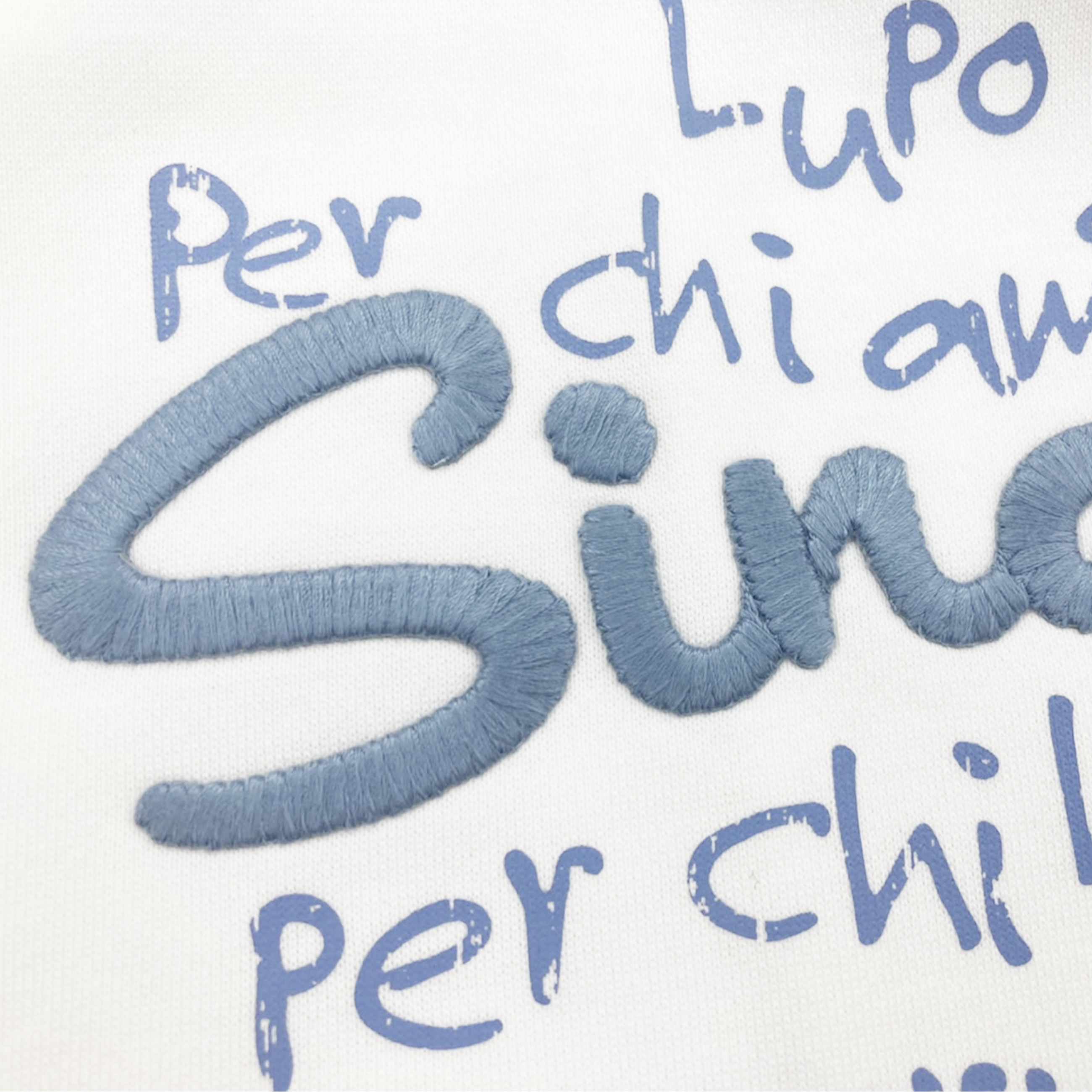 【公式】シナコバ (SINA COVA) キングサイズ ZIPUPパーカー 裏毛 スウェット 大きなサイズ 23123026 オフホワイトの刺繡部分1