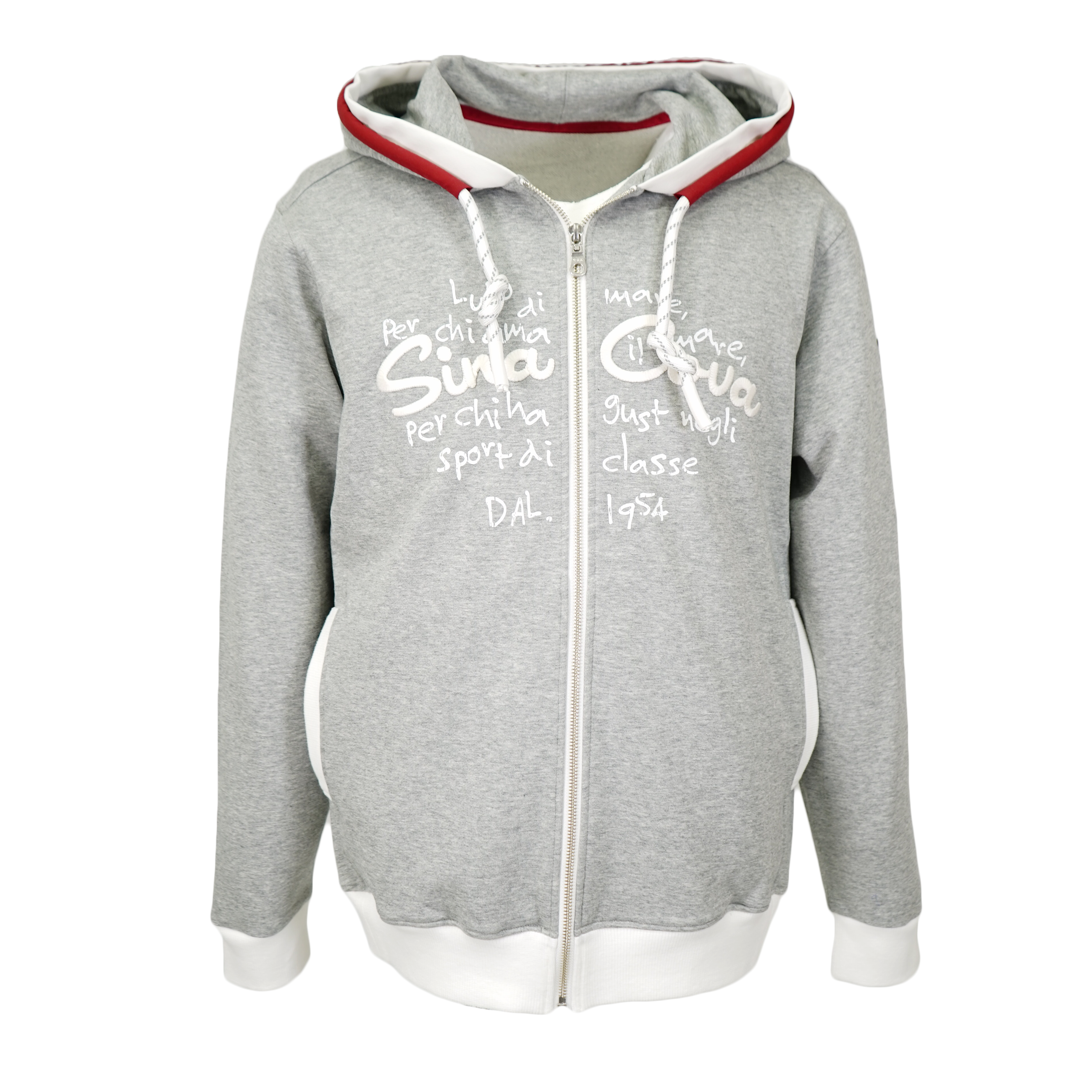 【公式】シナコバ (SINA COVA) キングサイズ ZIPUPパーカー 裏毛 スウェット 大きなサイズ 23123026 グレーの正面