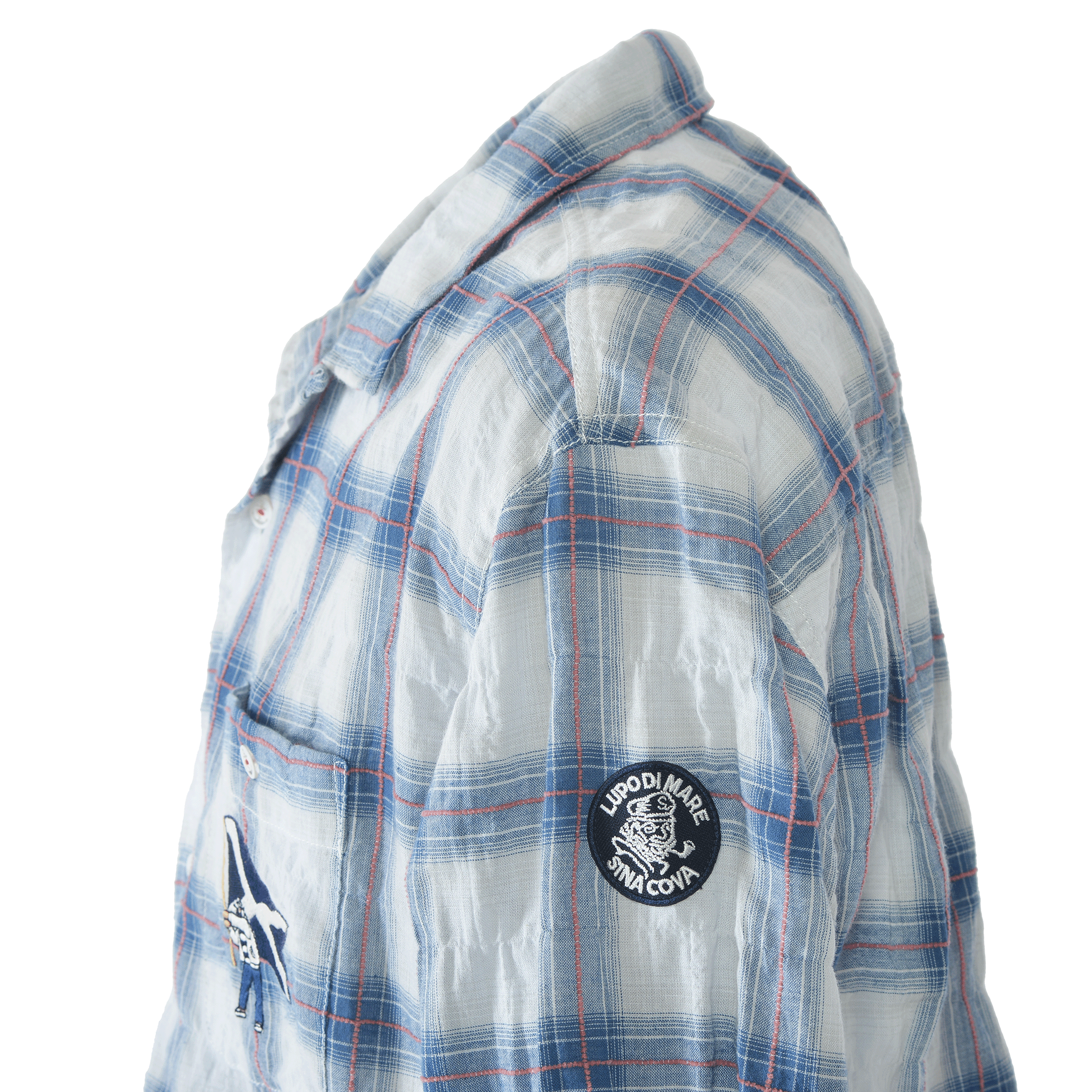 チェック柄長袖開襟シャツ 26124030