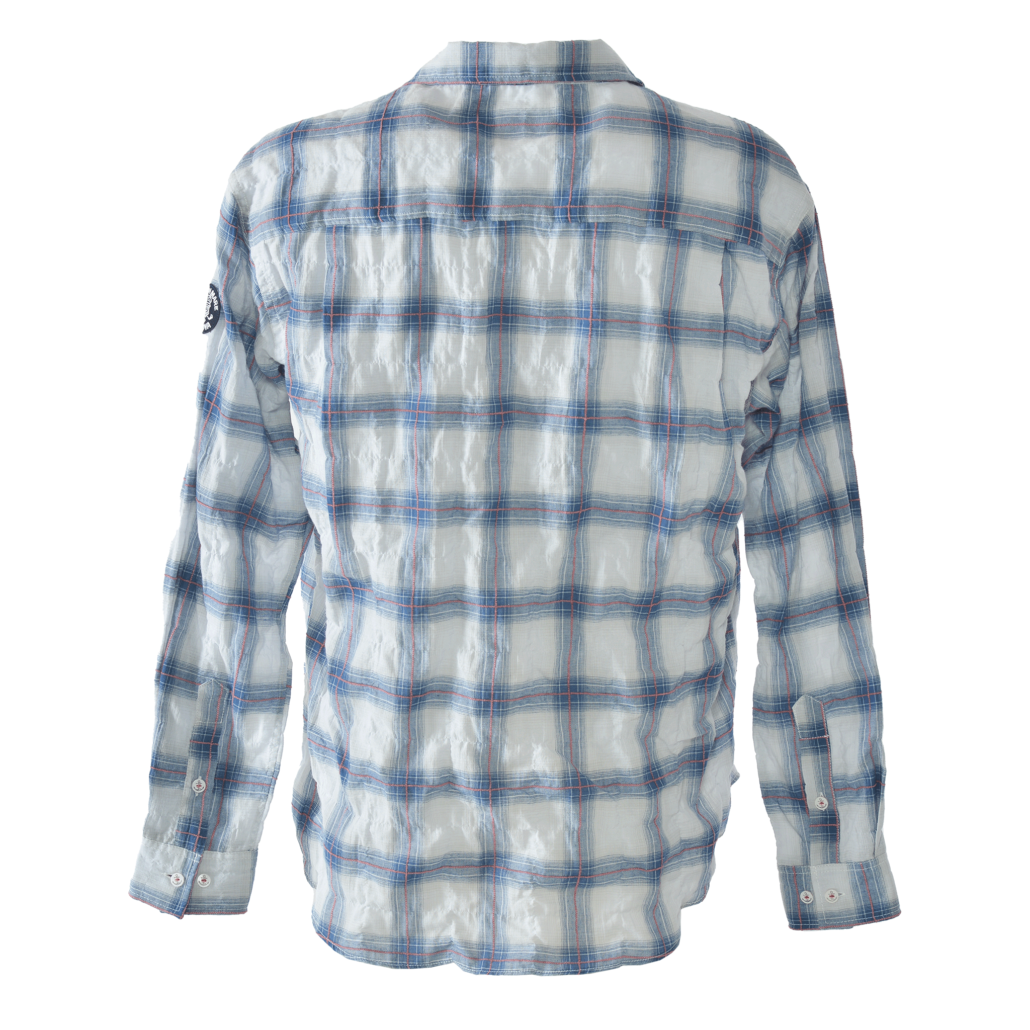 チェック柄長袖開襟シャツ 26124030