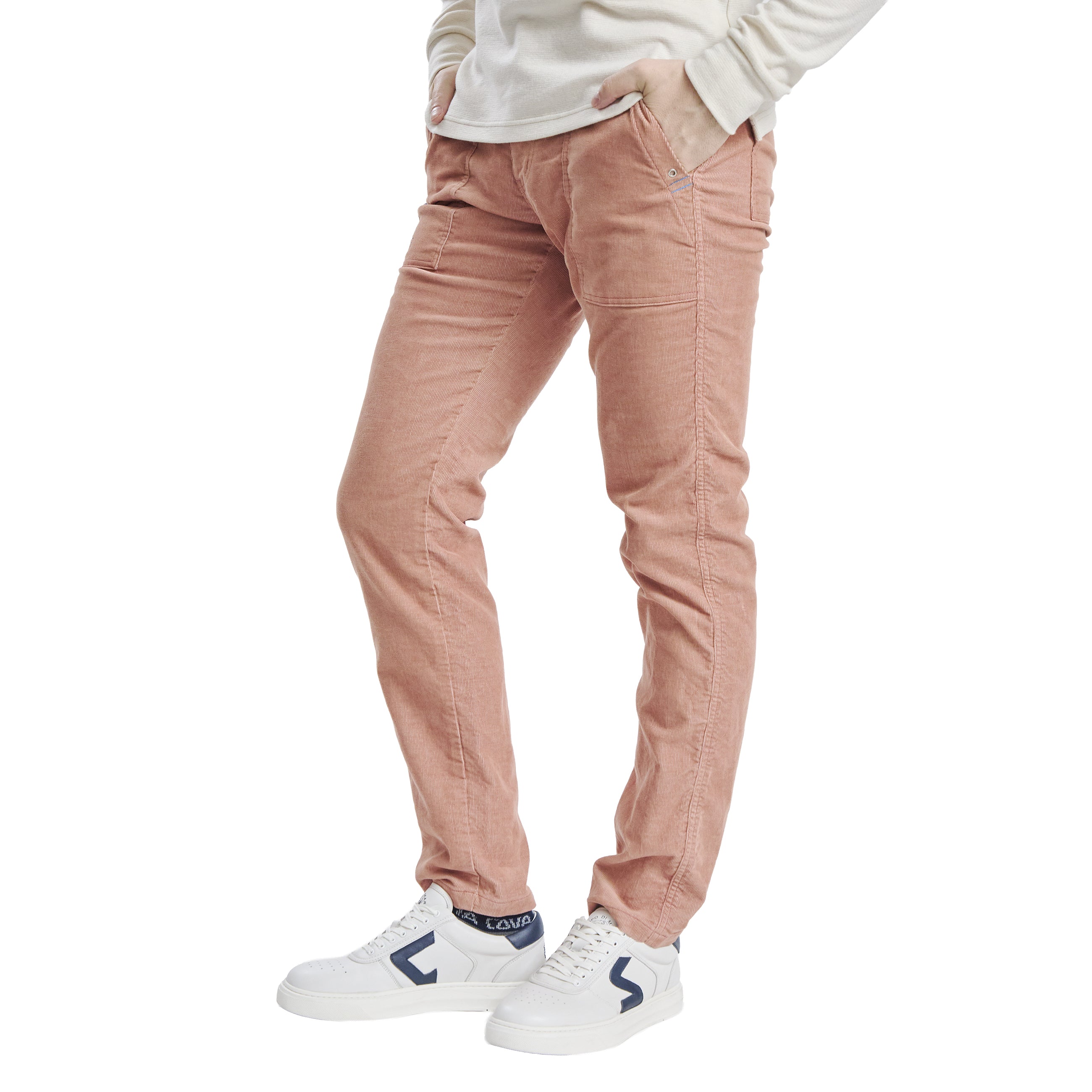 No-pleat tapered trousers