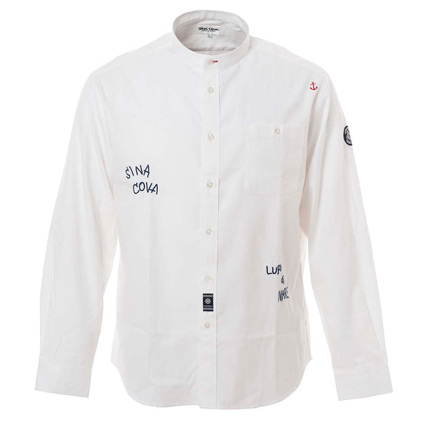 Band collar long sleeve shirt 21234010