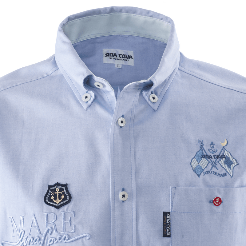 [Official] Shinakoba (SINA COVA) Long -sleeved button down shirt shirt cutter shirt embroidery smart casual 23114010