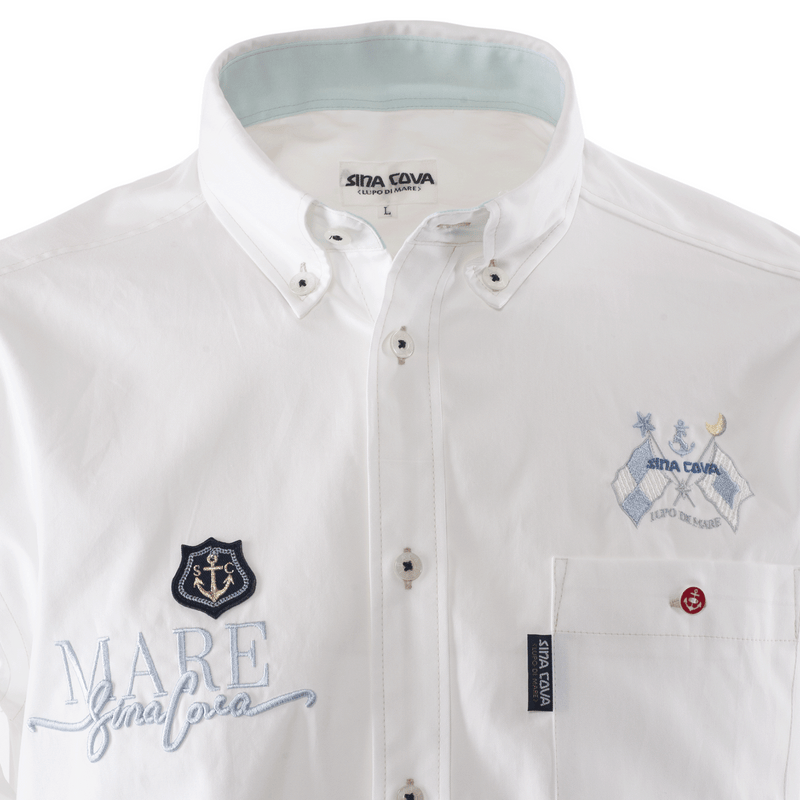 [Official] Shinakoba (SINA COVA) Long -sleeved button down shirt shirt cutter shirt embroidery smart casual 23114010