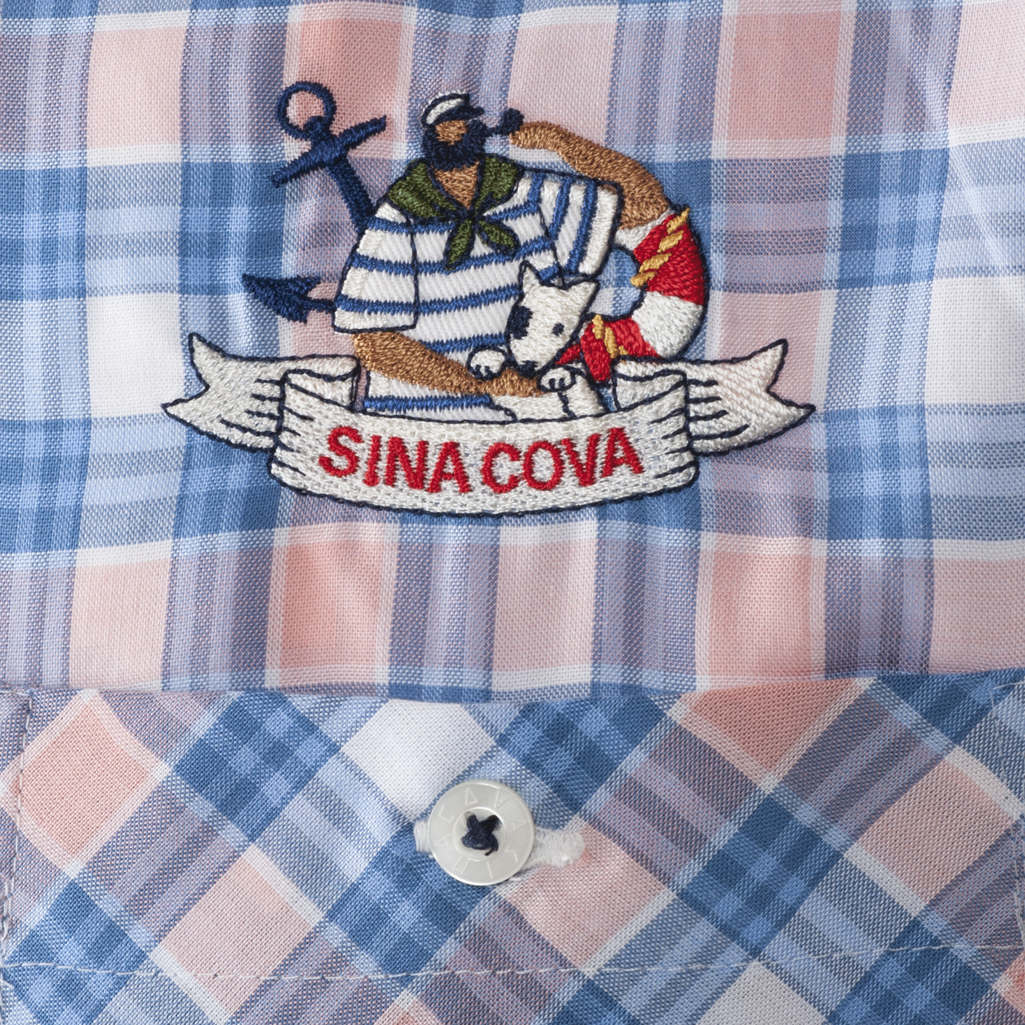 [官方] SINA COVA 長袖羈扣格紋襯衫 23124020