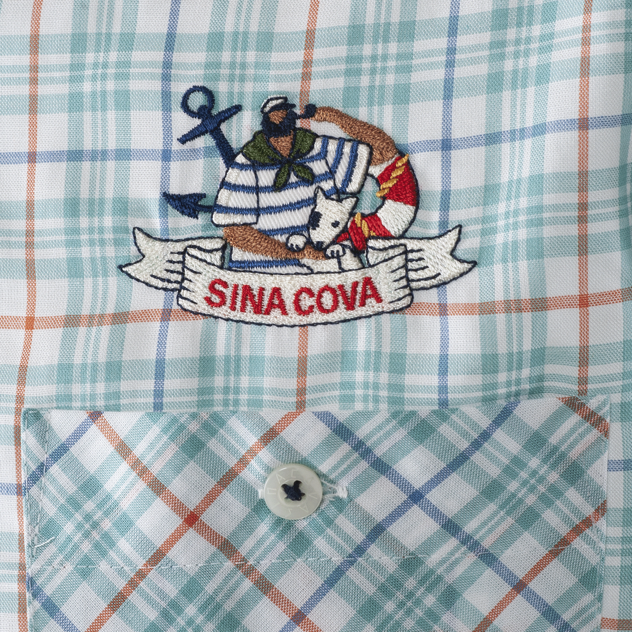 [官方] SINA COVA 長袖羈扣格紋襯衫 23124020